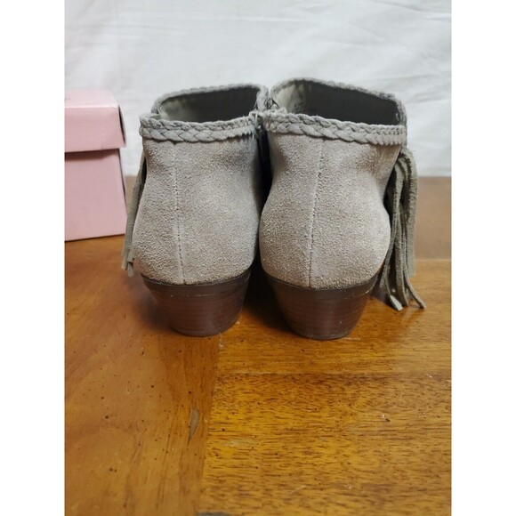 Crown Vintage Tammy Taupe Beige Fringe Suede Bootie Boots Shoes Size 7 - Picture 5 of 8